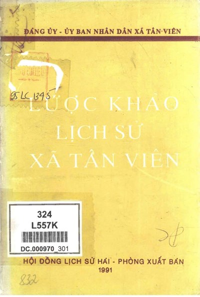 LỊCH SỬ ĐẢNG BỘ XÃ TÂN VIÊN (BẢN GỐC 1991)