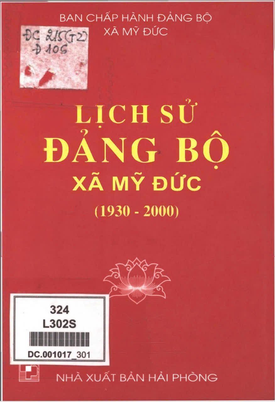 LỊCH SỬ ĐẢNG BỘ XÃ MỸ ĐỨC (1930-2000) (BẢN GỐC)